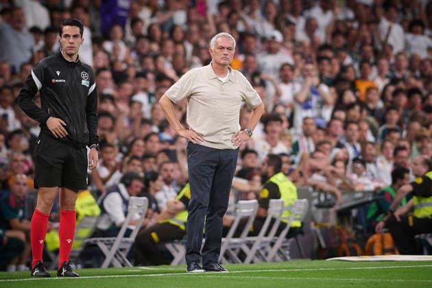 REAL MADRID CF v REAL SOCIEDAD. LA LIGA 2026 2027. ROUND 1. Real Madrid CF™s coach Jose Mourinho during La Liga match. August 26 ,2026. (ALTERPHOTOS Ropero) MadridSpain  Copyright: xRoperox