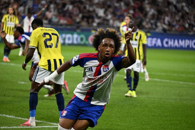 Football : Olympique Lyonnais v Fenerbahce SK - UEFA Champions League, Play-offs - 26 08 2026 MAlick FOFANA scoring goal of Lyon during the UEFA Champions League, Play-offs, second leg football match between Olympique Lyonnais and Fenerbahce SK at Groupama Stadium Decines Charpieu Lyon France on August 26 2026 LYONFrance  Copyright: xMouradxAllilix