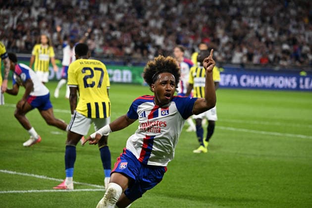 Football : Olympique Lyonnais v Fenerbahce SK - UEFA Champions League, Play-offs - 26 08 2026 MAlick FOFANA scoring goal of Lyon during the UEFA Champions League, Play-offs, second leg football match between Olympique Lyonnais and Fenerbahce SK at Groupama Stadium Decines Charpieu Lyon France on August 26 2026 LYONFrance  Copyright: xMouradxAllilix
