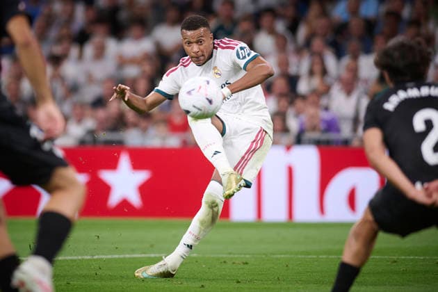 REAL MADRID CF v REAL SOCIEDAD. LA LIGA 2026 2027. ROUND 1. Real Madrid CF™s Kylian Mbappe during La Liga match. August 26 ,2026. (ALTERPHOTOS Ropero) MadridSpain  Copyright: xRoperox