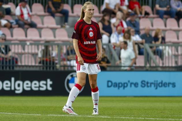 AMSTERDAM , 26-08-2026, Sportcomplex De Toekomst , Champions League Women , football , Third qualifying round 1st leg season 2026 2027 , match between Ajax and Real Madrid (women) , picture shows Ajax player Jade van Hensbergen Ajax - Real Madrid (women)  x206072326x Copyright: