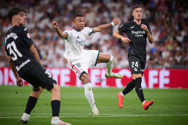 REAL MADRID CF v REAL SOCIEDAD. LA LIGA 2026 2027. ROUND 1. Real Madrid CF™s Kylian Mbappe (c) during La Liga match. August 26 ,2026. (ALTERPHOTOS Ropero) MadridSpain  Copyright: xRoperox