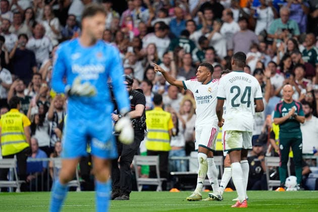 August 26, 2026, Madrid, Madrid, Spain: Kylian Mbappe of Real Madrid CF celebrates after scoring his team s second goal with teammates during the Spanish League, LaLiga EA Sports, football match played between Real Madrid and Real Sociedad at Bernabeu stadium on August 26, 2026, in Madrid, Spain. Real Madrid V Real Sociedad - LaLiga EA Sports  - ZUMAa181 20260826_zaa_a181_202 Copyright: xDennisxAgyemanx
