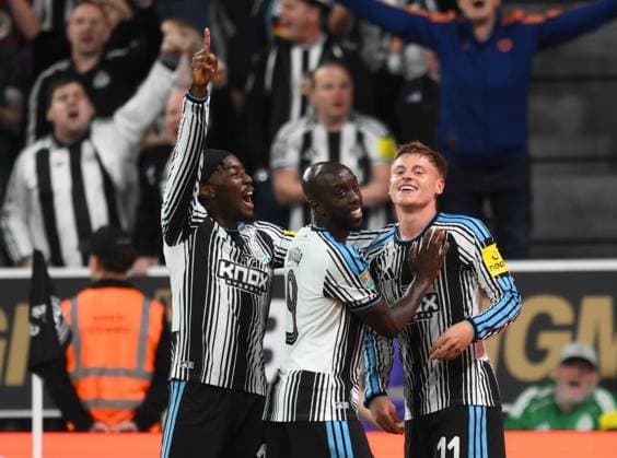 Harvey Barnes of Newcastle United celebrates scoring their third goal Newcastle United v West Bromwich Albion, EFL Carabao Cup, Second Round, Football, St James Park, Newcastle, UK - 26 Aug 2026Newcastle St James Park United Kingdom EDITORIAL USE ONLY No use with unauthorised audio, video, data, fixture lists, club league logos or live services. Online in-match use limited to 120 images, no video emulation. No use in betting, games or single club league player publications.  Copyright: xRichardxLee Shutterstockx 17115059cq