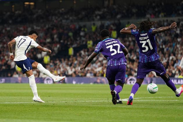 Carabao Cup round 2 Tottenham Hotspur v Charlton Athletic Savio of Tottenham Hotspur scores to make it 4-0 during the Carabao Cup round 2 match Tottenham Hotspur vs Charlton Athletic at Tottenham Hotspur Stadium, London, United Kingdom on 26 August 2026 (Photo by Harvey Murphy News Images) Copyright: xHarveyxMurphy NewsxImagesx