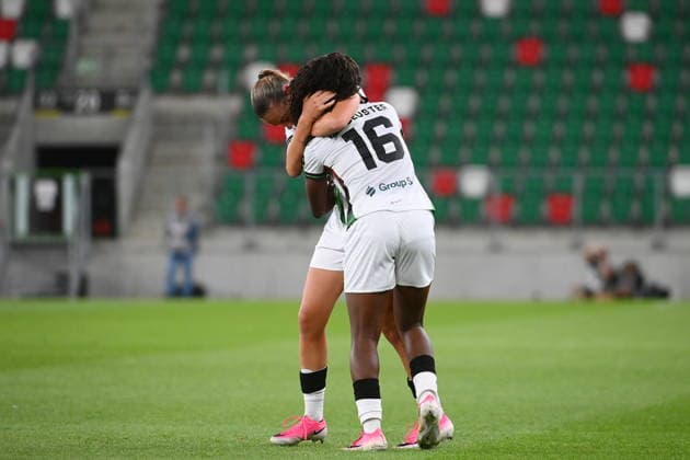 SOSNOWIEC 26.08.2026 MECZ III RUNDA KWALIFIKACJI LIGA MISTRZOW SEZON 2026 27 CZARNI SOSNOWIEC - OUD-HEVERLEE LEUVEN -- UEFA WOMEN S CHAMPIONS LEAGUE QUALIFYING THIRD ROUND MATCH CZARNI SOSNOWIEC - OUD-HEVERLEE LEUVEN LILY HOEKX KADHIYA DE CEUSTER FOT. KRZYSZTOF HELIOS 400MM NEWSPIX.PL --- newspix.pl 