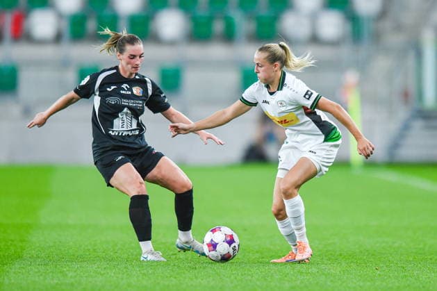 2026.08.26 Sosnowiec Pilka nozna kobiet UEFA Liga Mistrzyn Liga Mistrzow Sezon 2026 2027 Czarni Sosnowiec - Oud-Heverlee Leuven N z Luiza Kozielska, Saar Janssen Foto Marcin Bulanda PressFocus 2026.08.26 Sosnowiec Football Women UEFA Champions League Qualifying Round Season 2026 2027 Czarni Sosnowiec - Oud-Heverlee Leuven Luiza Kozielska, Saar Janssen Credit: Marcin Bulanda PressFocus NEWSPIX.PL --- newspix.pl 