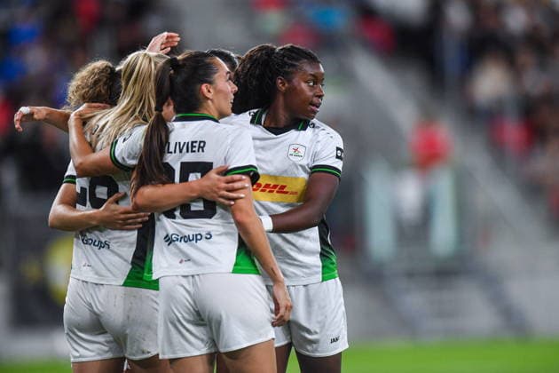 2026.08.26 Sosnowiec Pilka nozna kobiet UEFA Liga Mistrzyn Liga Mistrzow Sezon 2026 2027 Czarni Sosnowiec - Oud-Heverlee Leuven N z Isa Dekker, Agathe Ollivier, Kadhiya de Ceuster, radosc, radosc po golu, radosc po bramce Foto Marcin Bulanda PressFocus 2026.08.26 Sosnowiec Football Women UEFA Champions League Qualifying Round Season 2026 2027 Czarni Sosnowiec - Oud-Heverlee Leuven Isa Dekker, Agathe Ollivier, Kadhiya de Ceuster, radosc, radosc po golu, radosc po bramce Credit: Marcin Bulanda PressFocus NEWSPIX.PL --- newspix.pl 