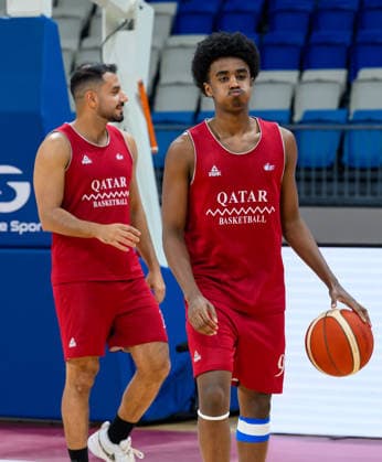 Qatar V China- FIBA Basketball World Cup 2027 Qualifiers Players of Team Qatar attend a training session ahead of the FIBA Basketball World Cup 2027 Asian Qualifiers match against China on August 26, 2026, in Al Wakrah, Qatar. The match is part of the fourth window of the Asian Qualifiers for the FIBA Basketball World Cup 2027. Qatar and China are in Group F. DOHA Qatar Copyright: xNOUSHADx