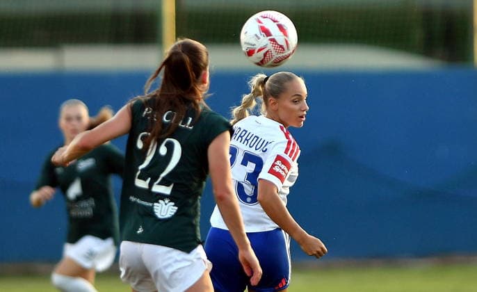 Croatia, Solin, 260826. Stadium NK Solin. UEFA Womens Europa Cup, match ZNK Hajduk - Fortuna Hjorring. In the photo: Ana Maria Markovic. Photo: Josko Ponos CROPIX Croatia Copyright: xxJoskoxPonosx hajduk_fortuna83-260826