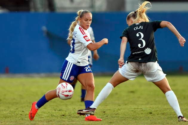 Croatia, Solin, 260826. Stadium NK Solin. UEFA Womens Europa Cup, match ZNK Hajduk - Fortuna Hjorring. In the photo: Ana Maria Markovic. Photo: Josko Ponos CROPIX Croatia Copyright: xxJoskoxPonosx hajduk_fortuna87-260826