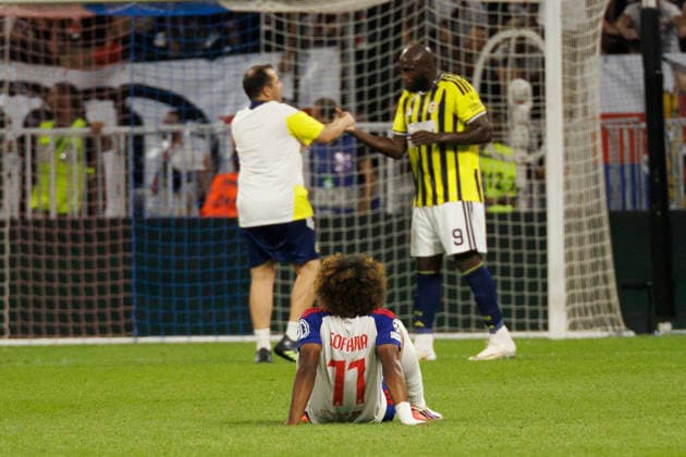 Corentin Tolisso seen during UEFA Champions League play off qualifying game between teams of Olympique Lyon and Fenerbahce SK (Quentin Montiel-Font Ball Raw Images) DÃ cines-Charpieu Groupama Stadium France Copyright: xQuentinxMontiel-Fontx quentinmontielfont_lyon_fenerbahce_2627-16