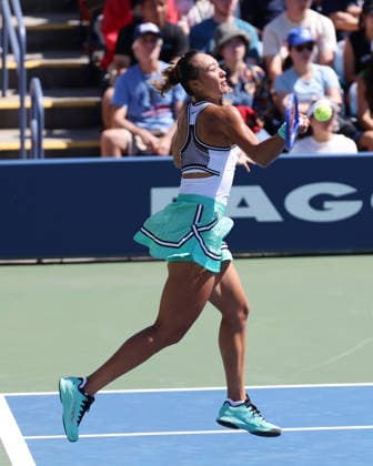 August 26, 2026, New York City, New York, USA: QINWEN ZHENG of China during the match against C, Burel of France in the second round womenÃ¢â‚¬â ¢s qualifying singles of US Open. New York, USA. Zheng 6:1, 7:5. Tennis: US Open - Qinwen Zheng 6:1, 7:5  - ZUMAc278 20260826_zsp_c278_011 Copyright: xMarcinxCholewinskix