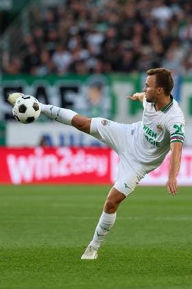 26.August.2026 - SOCCER - 2026 27 UEFA Conference League Play-offs, 2nd Leg, SK Rapid Wien vs Heart of Midlothian FC Matthias Seidl (Rapid Wien) shoots the ball VIENNA VIENNA, AUSTRIA Allianz Stadion SK Rapid Wien Allianz Stadion AUSTRIA Copyright: xYigitxOermex xPsxImagesxYigitxOermex xPsxImagesx
