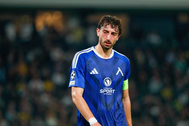 AEK Athens v PFC Levski Sofia UEFA Champions League Kristian Dimitrov of PFC Levski Sofia during the UEFA Champions League Play-Off Second Leg match at AEK Arena, Athens 26 08 2026 UK Newspapers OUT Copyright: xYannisxHalasx FIL-23829-0076