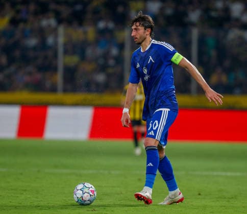 AEK Athens v PFC Levski Sofia UEFA Champions League Kristian Dimitrov of PFC Levski Sofia during the UEFA Champions League Play-Off Second Leg match at AEK Arena, Athens 26 08 2026 UK Newspapers OUT Copyright: xYannisxHalasx FIL-23829-0086