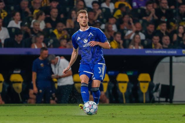 AEK Athens v PFC Levski Sofia UEFA Champions League Nikola Serafimov of PFC Levski Sofia during the UEFA Champions League Play-Off Second Leg match at AEK Arena, Athens 26 08 2026 UK Newspapers OUT Copyright: xYannisxHalasx FIL-23829-0096