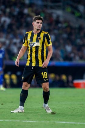 AEK Athens v PFC Levski Sofia UEFA Champions League Razvan Marin of AEK Athens during the UEFA Champions League Play-Off Second Leg match at AEK Arena, Athens 26 08 2026 UK Newspapers OUT Copyright: xYannisxHalasx FIL-23829-0118