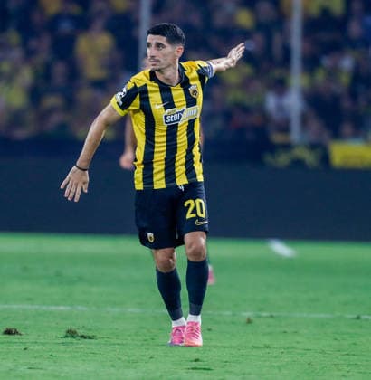 AEK Athens v PFC Levski Sofia UEFA Champions League Petros Mantalos of AEK Athens during the UEFA Champions League Play-Off Second Leg match at AEK Arena, Athens 26 08 2026 UK Newspapers OUT Copyright: xYannisxHalasx FIL-23829-0121