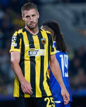 AEK Athens v PFC Levski Sofia UEFA Champions League Barnabás Varga of AEK Athens during the UEFA Champions League Play-Off Second Leg match at AEK Arena, Athens 26 08 2026 UK Newspapers OUT Copyright: xYannisxHalasx FIL-23829-0114