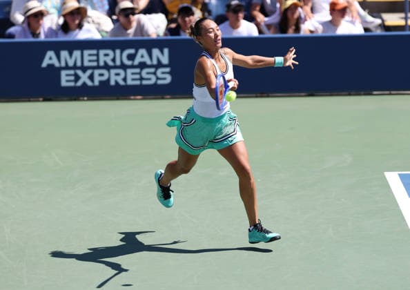 August 26, 2026, New York City, New York, USA: QINWEN ZHENG of China during the match against C, Burel of France in the second round womenÃ¢â‚¬â ¢s qualifying singles of US Open. New York, USA. Zheng 6:1, 7:5. New York City USA - ZUMAc278 20260826_zsp_c278_012 Copyright: xMarcinxCholewinskix