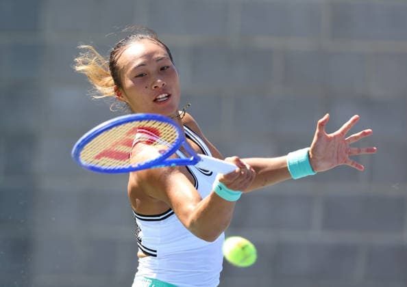 August 26, 2026, New York City, New York, USA: QINWEN ZHENG of China during the match against C, Burel of France in the second round womenÃ¢â‚¬â ¢s qualifying singles of US Open. New York, USA. Zheng 6:1, 7:5. New York City USA - ZUMAc278 20260826_zsp_c278_015 Copyright: xMarcinxCholewinskix