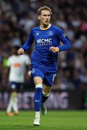 26th August 2026; Deepdale, Preston, England; Carabao Cup Football, Preston North End versus Everton; James Garner of Everton AidanxHunter