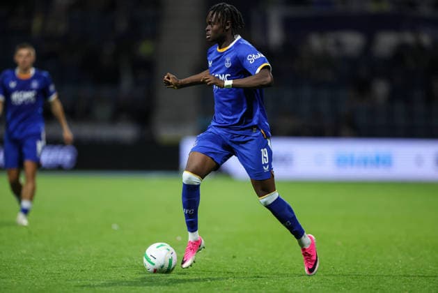 26th August 2026; Deepdale, Preston, England; Carabao Cup Football, Preston North End versus Everton; Tyrique George of Everton runs with the ball AidanxHunter