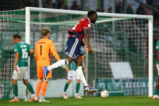 11 Kelvin Oluwasijibomi Ojo (Hamburger SV U21, U 21 bejubelt seinen Treffer zum 1:3. Fußball I Herren I Regionalliga Nord I Saison 2026-2027 I 5. Spieltag I VfB Lübeck - Hamburger SV U21 I 26.08.2026 I Stadion an der Lohmühle *** 11 Kelvin Oluwasijibomi Ojo of Hamburger SV U21 celebrates his goal, making the score 1–3. Soccer Men s Regionalliga Nord 2026–2027 Season Matchday 5 VfB Lübeck vs. Hamburger SV U21 August 26, 2026 I Stadion an der Lohmühle