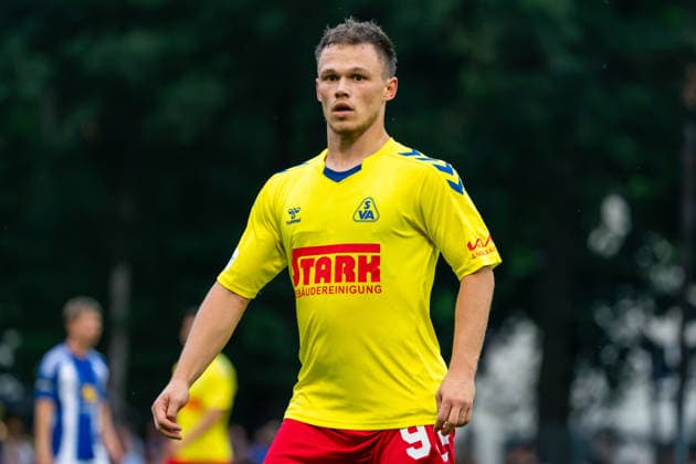Tobias Fagerström, SV Atlas Delmenhorst, 9, German Soccer, Regionalliga Nord, 2026–27 Season, Matchday 5, August 26, 2026, SV Atlas Delmenhorst vs. BSV Kickers Emden, Stadion an der Düsternortstraße, Delmenhorst, Lower Saxony Copyright: xLeonxFrickx