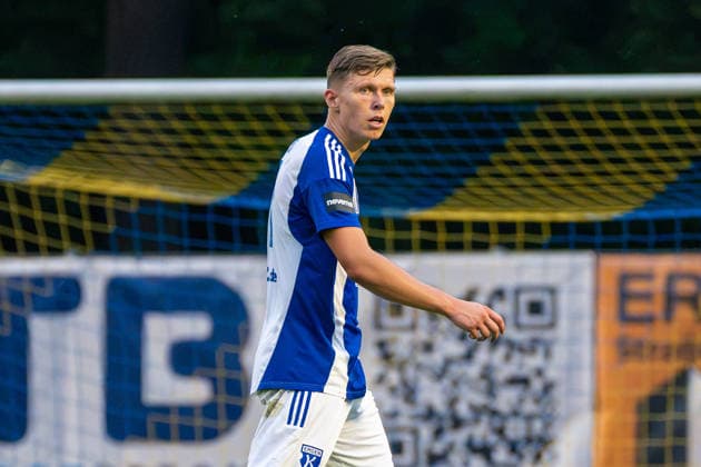 Luc Ihorst, BSV Kickers Emden, 14, German Soccer, Regionalliga Nord, 2026–27 Season, Matchday 5, August 26, 2026, SV Atlas Delmenhorst vs. BSV Kickers Emden, Düsternortstraße Stadium, Delmenhorst, Lower Saxony Copyright: xLeonxFrickx