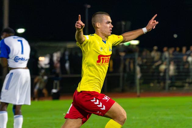 Celebrations following Yehor Melenivskyi’s 3-3 equalizer for SV Atlas Delmenhorst, 6, joy, emotions, goal celebrations, German soccer, Regionalliga Nord, 2026–27 season, Matchday 5, August 26, 2026, SV Atlas Delmenhorst vs. BSV Kickers Emden, Stadion an der Düsternortstraße, Delmenhorst, Lower Saxony Copyright: xLeonxFrickx