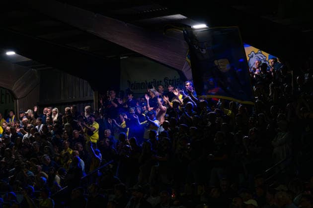 SV Atlas Delmenhorst fans, German soccer, Regionalliga Nord, 2026–27 season, Matchday 5, August 26, 2026, SV Atlas Delmenhorst vs. BSV Kickers Emden, Stadion an der Düsternortstraße, Delmenhorst, Lower Saxony Copyright: xLeonxFrickx