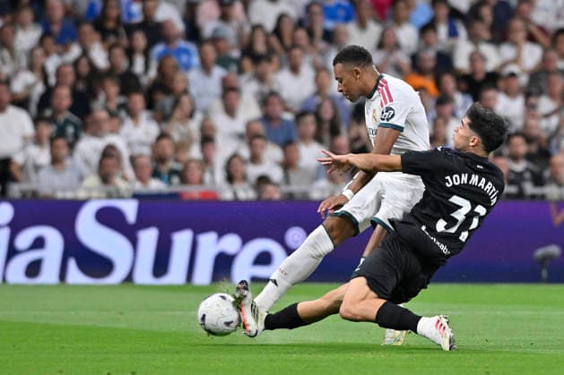 August 26, 2026, Madrid, Madrid, Spain: 10 KYLIAN MBAPPE of Real Madrid CF shoots for goal during the match on the second matchday of the 2026 27 National League First Division Championship between REAL MADRID C.F. and REAL SOCIEDAD, played at the Bernabo u Stadium on August 26, 2026, in Madrid, Spain. REAL MADRID C.F. Vs. REAL SOCIEDAD - 2026 27 National League First Division Championship (08 26 26)  - ZUMAc312 20260826_zsp_c312_259 Copyright: xOscarxManuelxSanchezx