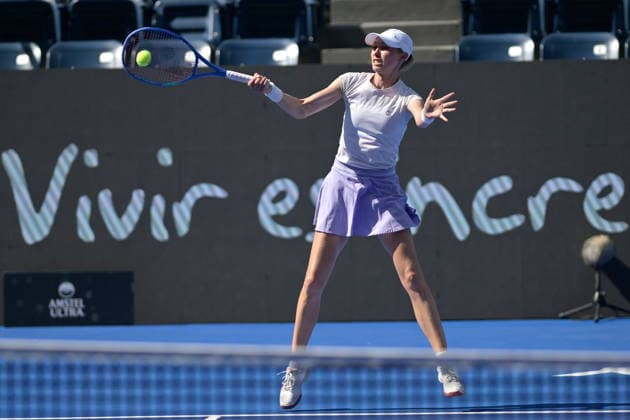 Monterrey Tennis Open Tournament Cristina Bucsa of Spain returns a shot against Darja Vidmanova of the Czech Republic during their match at the Monterrey Open tennis tournament in Monterrey, Mexico, 26 August 2026. MONTERREY Mexico  Copyright: xMiguelxSierrax