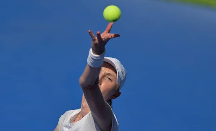 Monterrey Tennis Open Tournament Cristina Bucsa of Spain returns a shot against Darja Vidmanova of the Czech Republic during their match at the Monterrey Open tennis tournament in Monterrey, Mexico, 26 August 2026. MONTERREY Mexico  Copyright: xMiguelxSierrax