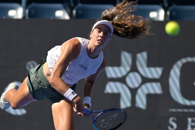 Monterrey Tennis Open Tournament Darja Vidmanova of the Czech Republic returns a shot against Cristina Bucsa of Spain during their match at the Monterrey Open tennis tournament in Monterrey, Mexico, 26 August 2026. MONTERREY Mexico  Copyright: xMiguelxSierrax