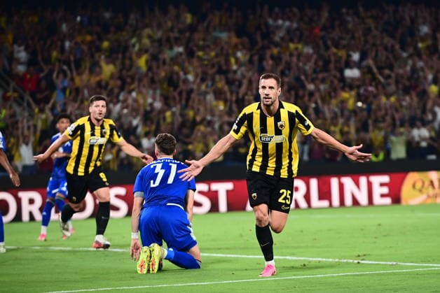 UEFA Champions League - AEK Athens FC vs PFC Levski Sofia - of AEK Athens FC in action against of PFC Levski Sofia during the UEFA Champions League Play-Offs 2nd leg soccer match between AEK Athens FC and PFC Levski Sofia in AEK Arena, Athens, Greece, on 27 August 2026. IMAGO ONE INCH PRODUCTIONS ATHENS GREECE Copyright: xONExINCHxPRODUCTIONSx 7065543
