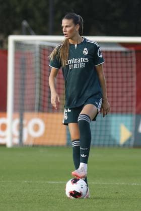 AMSTERDAM , 26-08-2026, Sportcomplex De Toekomst , Champions League Women , football , Third qualifying round 1st leg season 2026 2027 , match between Ajax and Real Madrid (women) , picture shows Real Madrid player Bella Andersson Ajax - Real Madrid (women)  x206075759x Copyright: