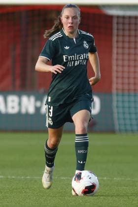 AMSTERDAM , 26-08-2026, Sportcomplex De Toekomst , Champions League Women , football , Third qualifying round 1st leg season 2026 2027 , match between Ajax and Real Madrid (women) , picture shows Real Madrid player Janou Levels Ajax - Real Madrid (women)  x206075765x Copyright:
