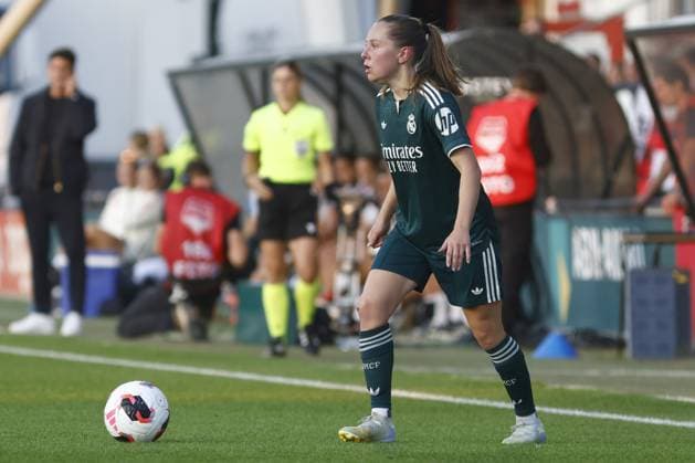 AMSTERDAM , 26-08-2026, Sportcomplex De Toekomst , Champions League Women , football , Third qualifying round 1st leg season 2026 2027 , match between Ajax and Real Madrid (women) , picture shows Real Madrid player Janou Levels Ajax - Real Madrid (women)  x206075986x Copyright: