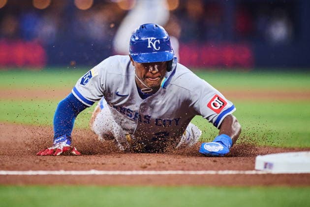 August 26, 2026, Toronto, On, Canada: Kansas City Royals Tyler Tolbert (2) slides in to steal third base during third inning MLB, Baseball Herren, USA baseball action against the Toronto Blue Jays in Toronto, on Wednesday, Aug. 26, 2026. Canada News - August 26, 2026 - ZUMAc35_ 20260826_zaf_c35_061 Copyright: xSammyxKoganx