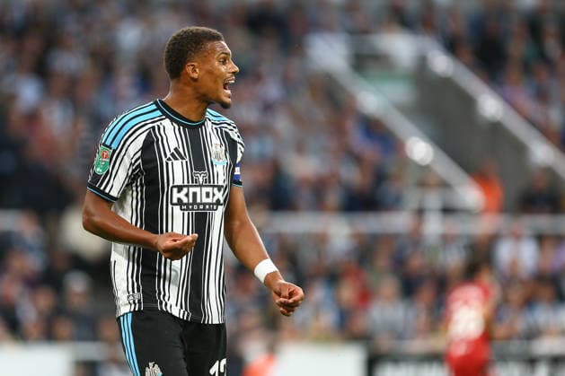 NEWCASTLE UPON TYNE, ENGLAND, AUGUST 26: Malick Thiaw of Newcastle United gestures during a Carabao Cup Second Round match between Newcastle United and West Bromwich Albion at St James Park on August 26, 2026 in Newcastle Upon Tyne, England. (Photo by Zach Forster Sports Press Photo) Copyright: xZachxForster SportsxPressxPhotox Sportspressphoto_SPR216572