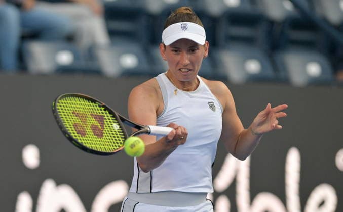 Monterrey Tennis Open Tournament Elise Mertens of Belgium in action against Panna Udvardy of Hungary during their match at the Monterrey Open tennis tournament in Monterrey, Mexico, 26 August 2026. MONTERREY Mexico  Copyright: xMiguelxSierrax