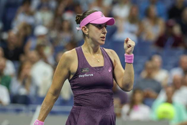 2026 US Open Mixed Doubles Championship semifinals Belinda Bencic of Switzerland reacts while playing with Flavio Cobolli of Italy during the semifinal round of the Mixed Doubles Championship against Elina Svitolina of Ukraine and Gael Monfils of France at the Arthur Ashe Stadium in the USTA Billie Jean King National Tennis Center in Flushing Meadows, New York, USA, 26 August 2026. FLUSHING MEADOWS NEW YORK UNITED STATES  Copyright: xSARAHxYENESELx