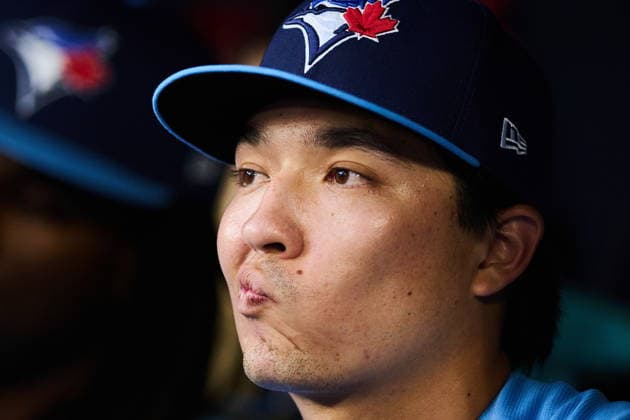 August 26, 2026, Toronto, On, Canada: Toronto Blue Jays Brett Bateman (21) looks on from the dugout before MLB, Baseball Herren, USA baseball action against the Kansas City Royals in Toronto, on Wednesday, Aug. 26, 2026. Canada News - August 26, 2026 - ZUMAc35_ 20260826_zaf_c35_084 Copyright: xSammyxKoganx