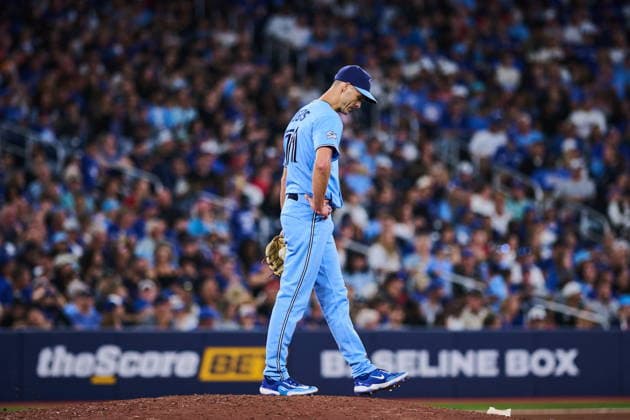 August 26, 2026, Toronto, On, Canada: Toronto Blue Jays pitcher Tyler Rogers (71) looks on from the mound during eighth inning MLB, Baseball Herren, USA baseball action against the Kansas City Royals in Toronto, on Wednesday, Aug. 26, 2026. Canada News - August 26, 2026 - ZUMAc35_ 20260826_zaf_c35_088 Copyright: xSammyxKoganx