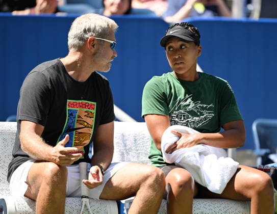 FLUSHING NY- AUGUST 26: Naomi Osaka and her coach Tomasz Wiktorowski are seen on the practice court during the 2026 US Open On Arthur Ashe Stadium at the USTA Billie Jean King National Tennis Center on August 26, 2026 in Flushing Queens. Copyright: xmpi04x Copyright: xIMAGO MediaPunchx