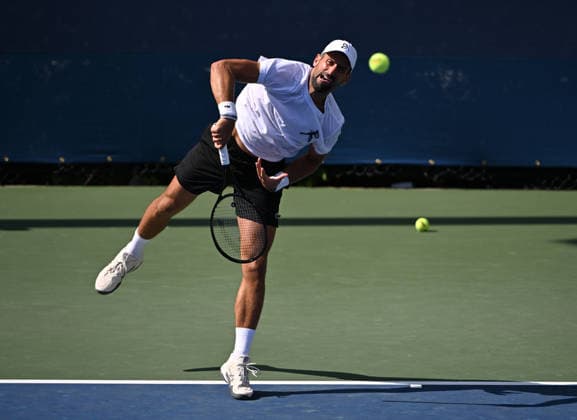 FLUSHING NY- AUGUST 26: Novak Djokovic is seen on the practice court during the 2026 US Open at the USTA Billie Jean King National Tennis Center on August 26, 2026 in Flushing Queens. Copyright: xmpi04 MediaPunchx