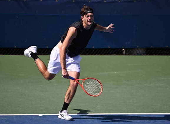 FLUSHING NY- AUGUST 26: Taylor Fritz is seen on the practice court during the 2026 US Open at the USTA Billie Jean King National Tennis Center on August 26, 2026 in Flushing Queens. Copyright: xmpi04 MediaPunchx